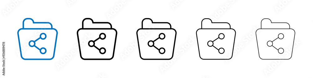 Poster Share folder line icon Outline vector logo for web ui