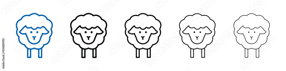 Poster sheep icon Outline vector logo for web ui