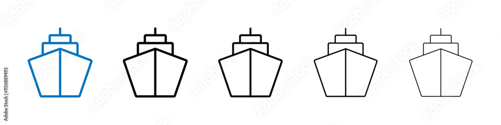 Poster Ship icon Outline vector logo for web ui