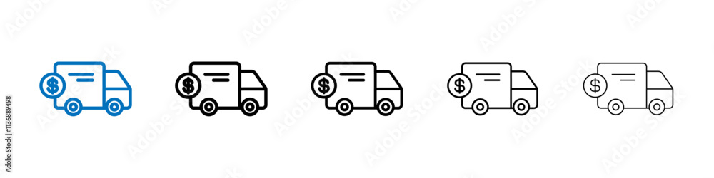 Poster shipping charges icon outline vector logo for web ui