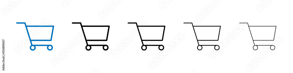 Poster shopping basket icon outline vector logo for web ui