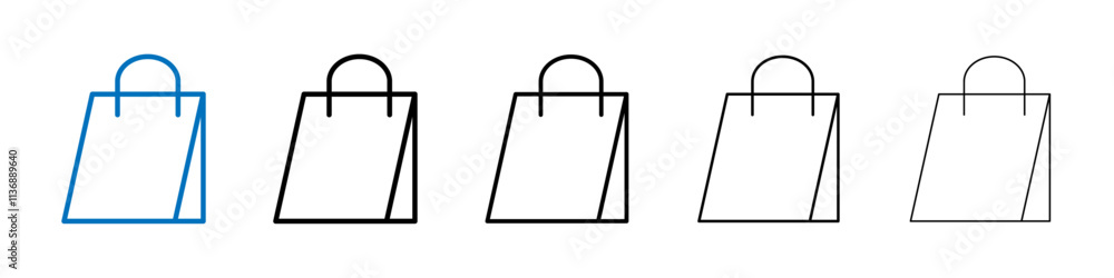 Poster shopping bag icon outline vector logo for web ui