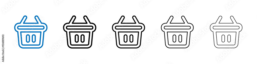 Poster shopping basket icon outline vector logo for web ui