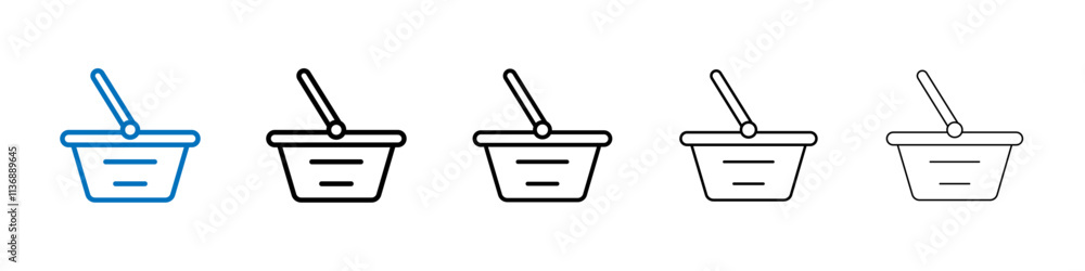 Poster shopping basket icon outline vector logo for web ui