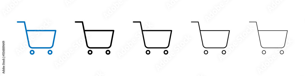 Poster Shopping icon Outline vector logo for web ui