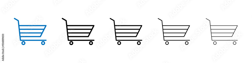 Poster shopping cart icon outline vector logo for web ui
