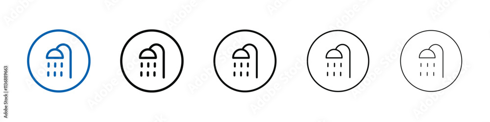 Poster Shower icon Outline vector logo for web ui