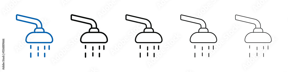 Poster shower icon outline vector logo for web ui