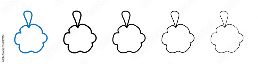 Poster shower sponge ball icon outline vector logo for web ui