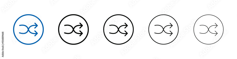 Poster Shuffle icon Outline vector logo for web ui