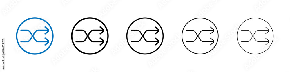 Poster Shuffle arrow icon Outline vector logo for web ui