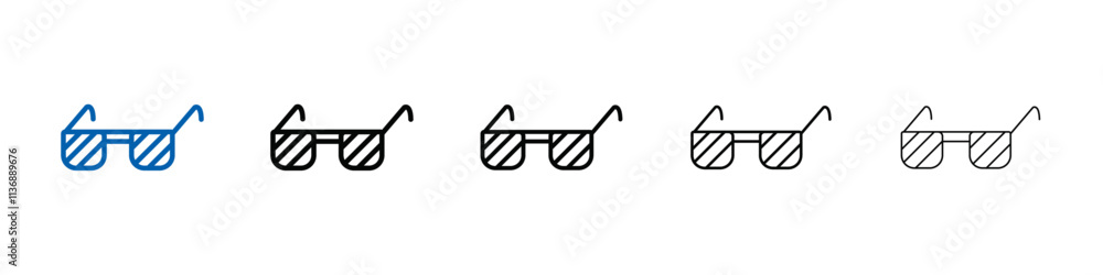 Aufkleber shutter sunglasses icon outline vector logo for web ui