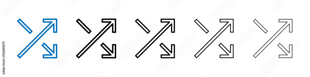 Aufkleber shuffle icon outline vector logo for web ui