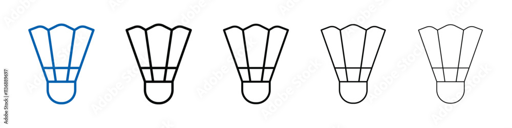 Poster shuttlecock icon outline vector logo for web ui