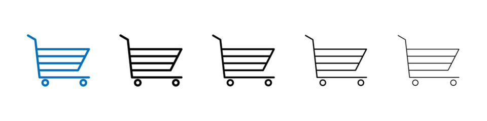 Shopping cart icon Outline vector logo for web ui
