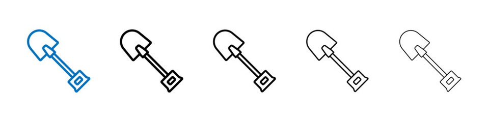 Shovel icon Outline vector logo for web ui