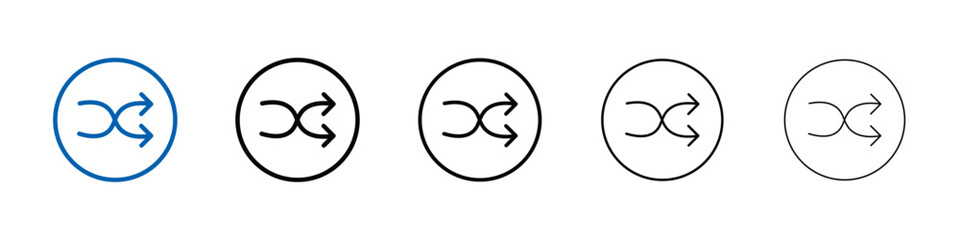 Shuffle icon Outline vector logo for web ui