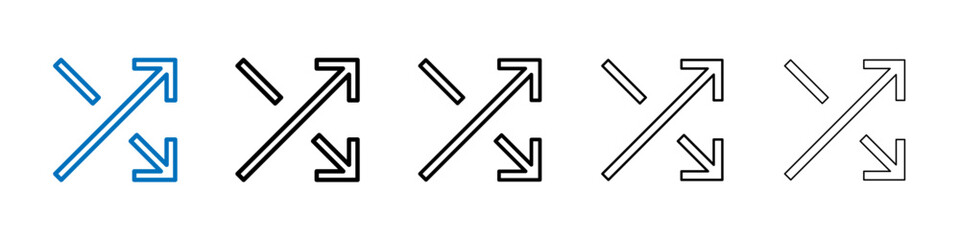 Shuffle icon Outline vector logo for web ui