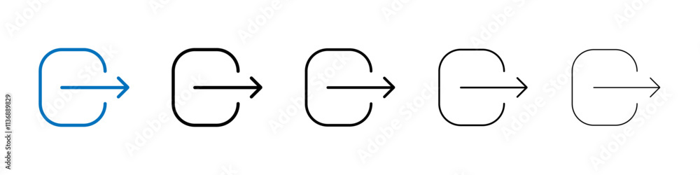 Poster sign out icon outline vector logo for web ui