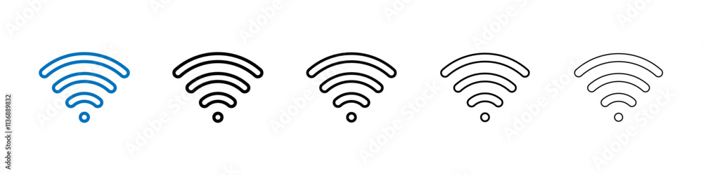 Aufkleber signal icon outline vector logo for web ui
