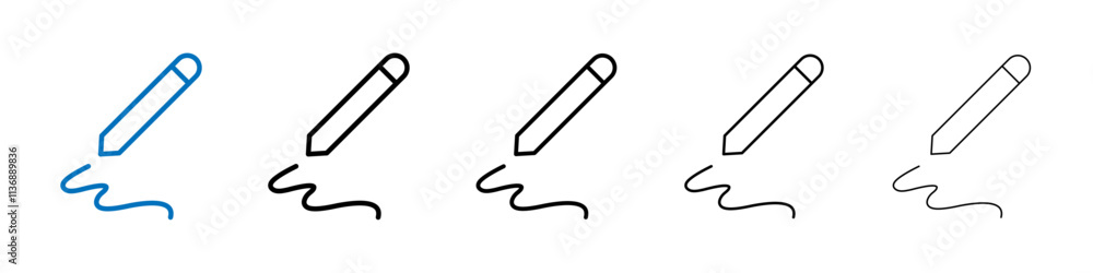 Poster signature icon outline vector logo for web ui