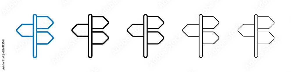Aufkleber Signpost icon Outline vector logo for web ui