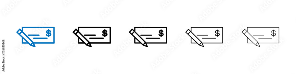 Poster Signing cheque icon Outline vector logo for web ui