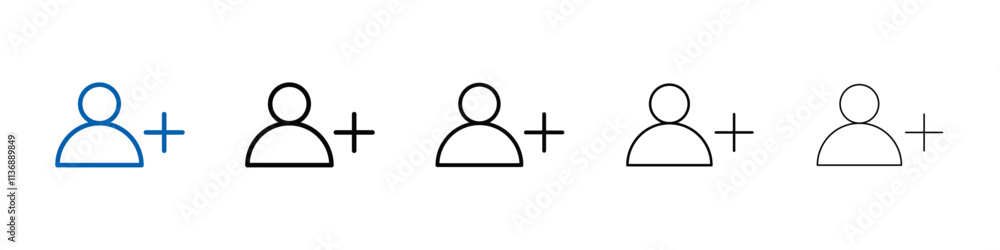 Poster Signup icon Outline vector logo for web ui