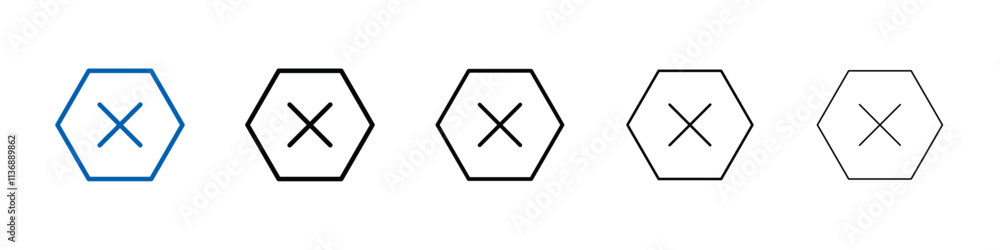 Poster Simple cross line icon Outline vector logo for web ui