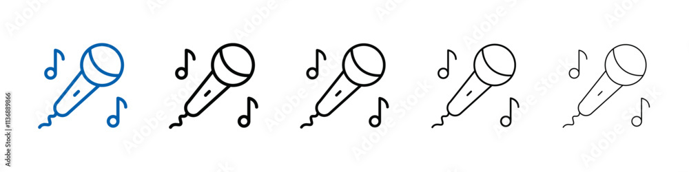 Poster Sing icon Outline vector logo for web ui