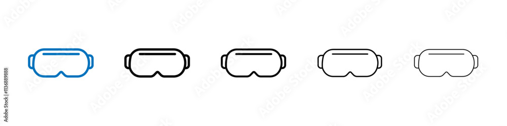Poster ski goggles icon outline vector logo for web ui