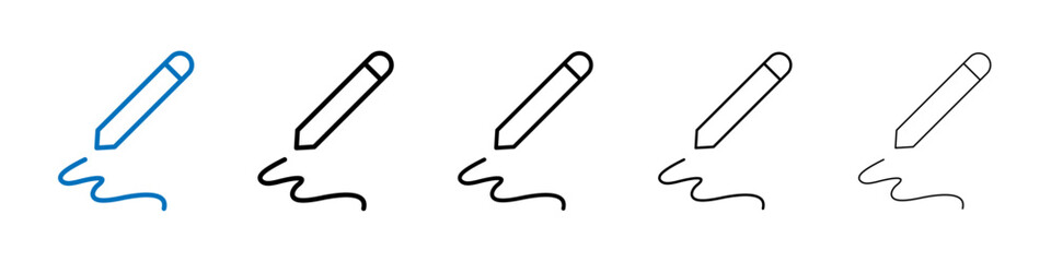 Signature icon Outline vector logo for web ui