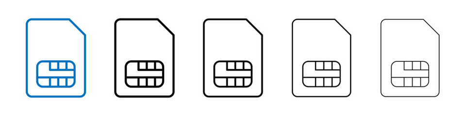 Sim card icon Outline vector logo for web ui