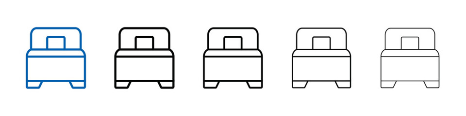 Single bed icon Outline vector logo for web ui