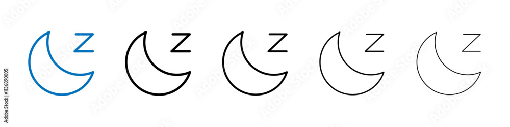 Poster Sleep icon Outline vector logo for web ui