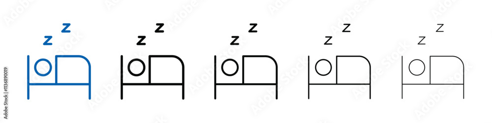 Poster Sleep Icon Outline vector logo for web ui