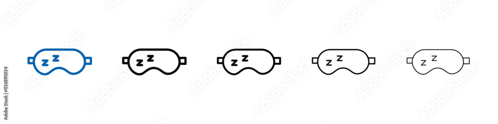 Poster sleeping mask icon outline vector logo for web ui