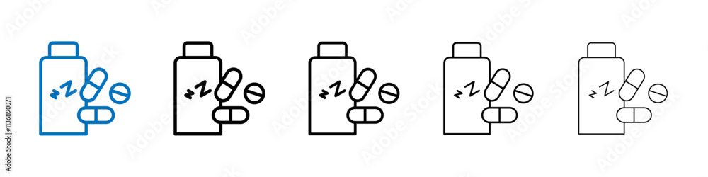 Poster sleeping pills icon outline vector logo for web ui