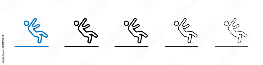 Poster slippery floor icon outline vector logo for web ui