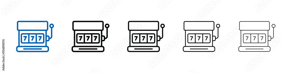 Poster slot machine icon outline vector logo for web ui