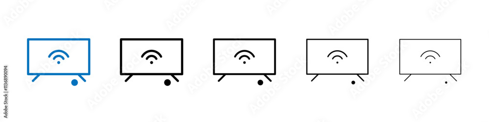 Poster smart television icon outline vector logo for web ui