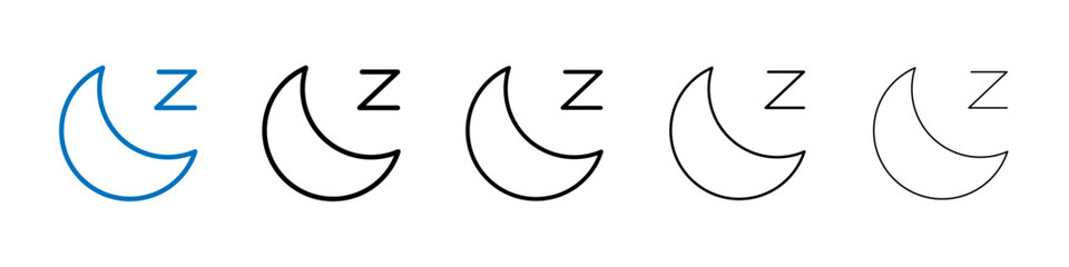 Sleep icon Outline vector logo for web ui