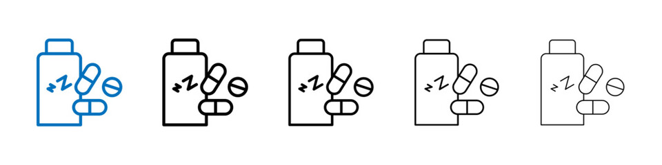 Sleeping pills icon Outline vector logo for web ui