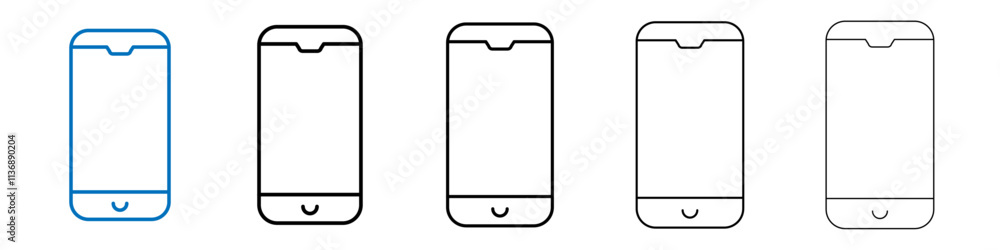 Poster smartphone icon outline vector logo for web ui