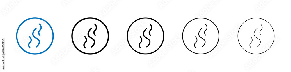 Poster smoke steam icon outline vector logo for web ui