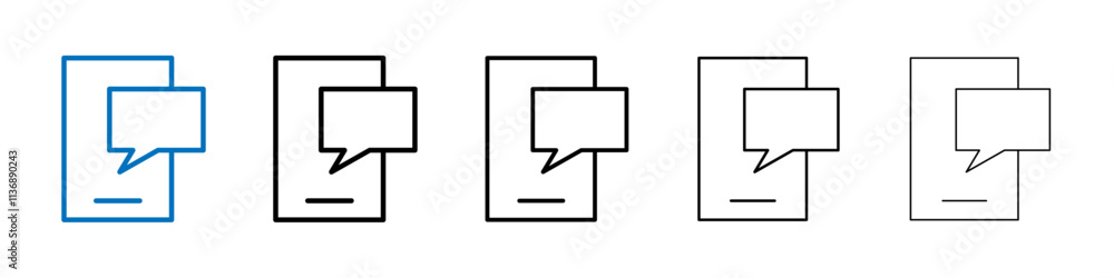 Aufkleber sms icon outline vector logo for web ui