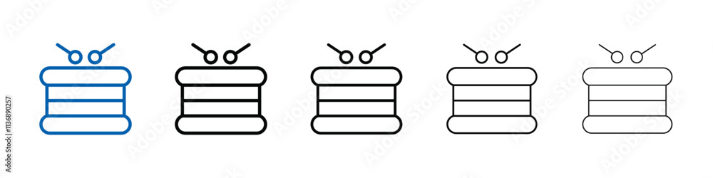 Poster snare drum icon outline vector logo for web ui