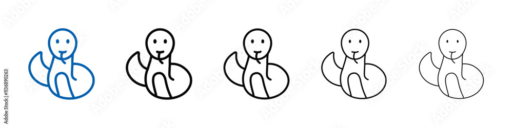 Poster snake icon outline vector logo for web ui