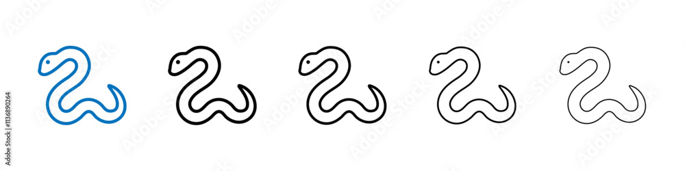 Aufkleber Snake icon Outline vector logo for web ui