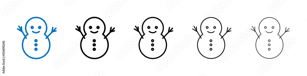Poster snowman icon outline vector logo for web ui